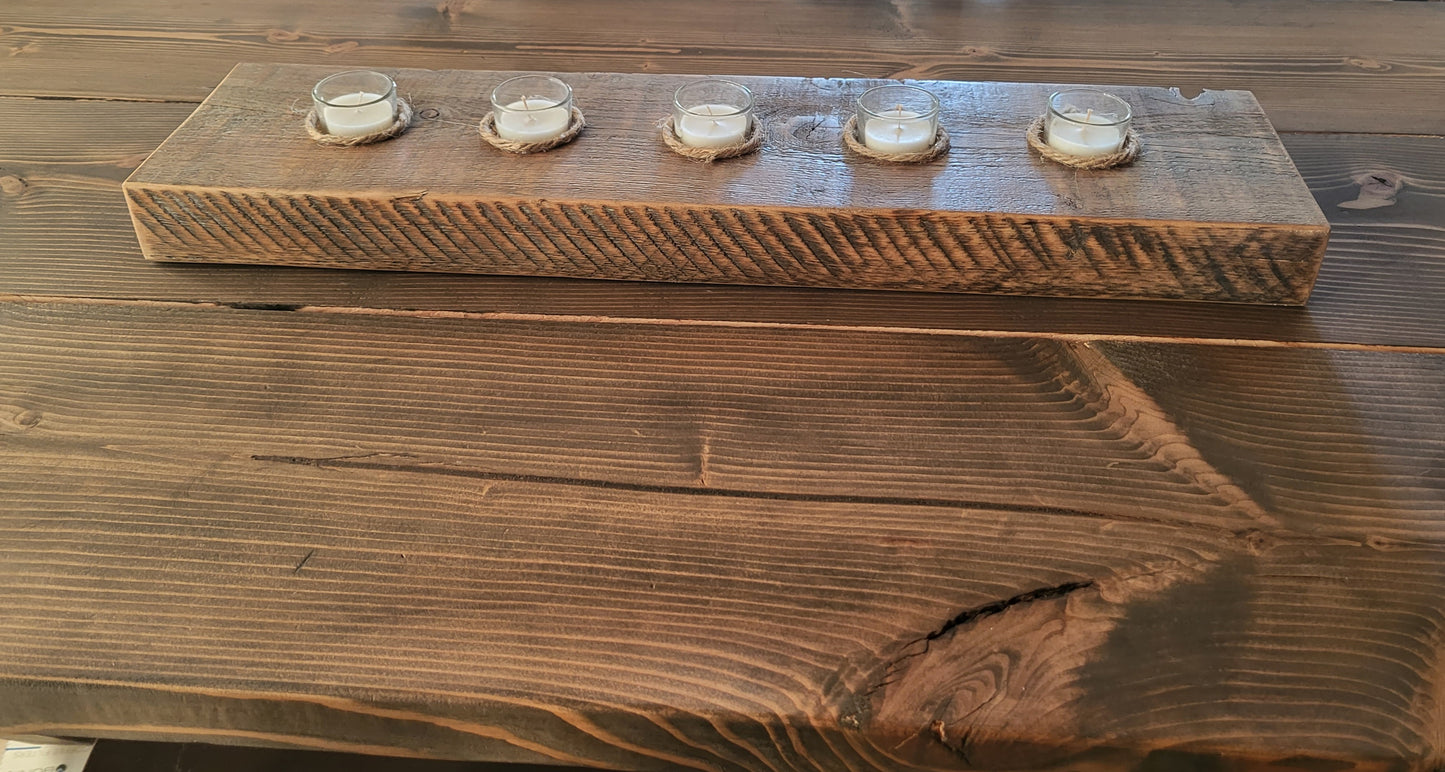 Reclaimed Bridge Timber Candle holder.