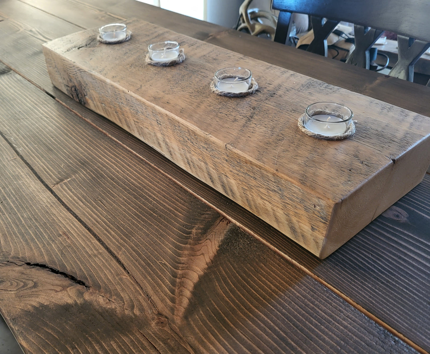 Reclaimed Bridge Timber Candle holder.