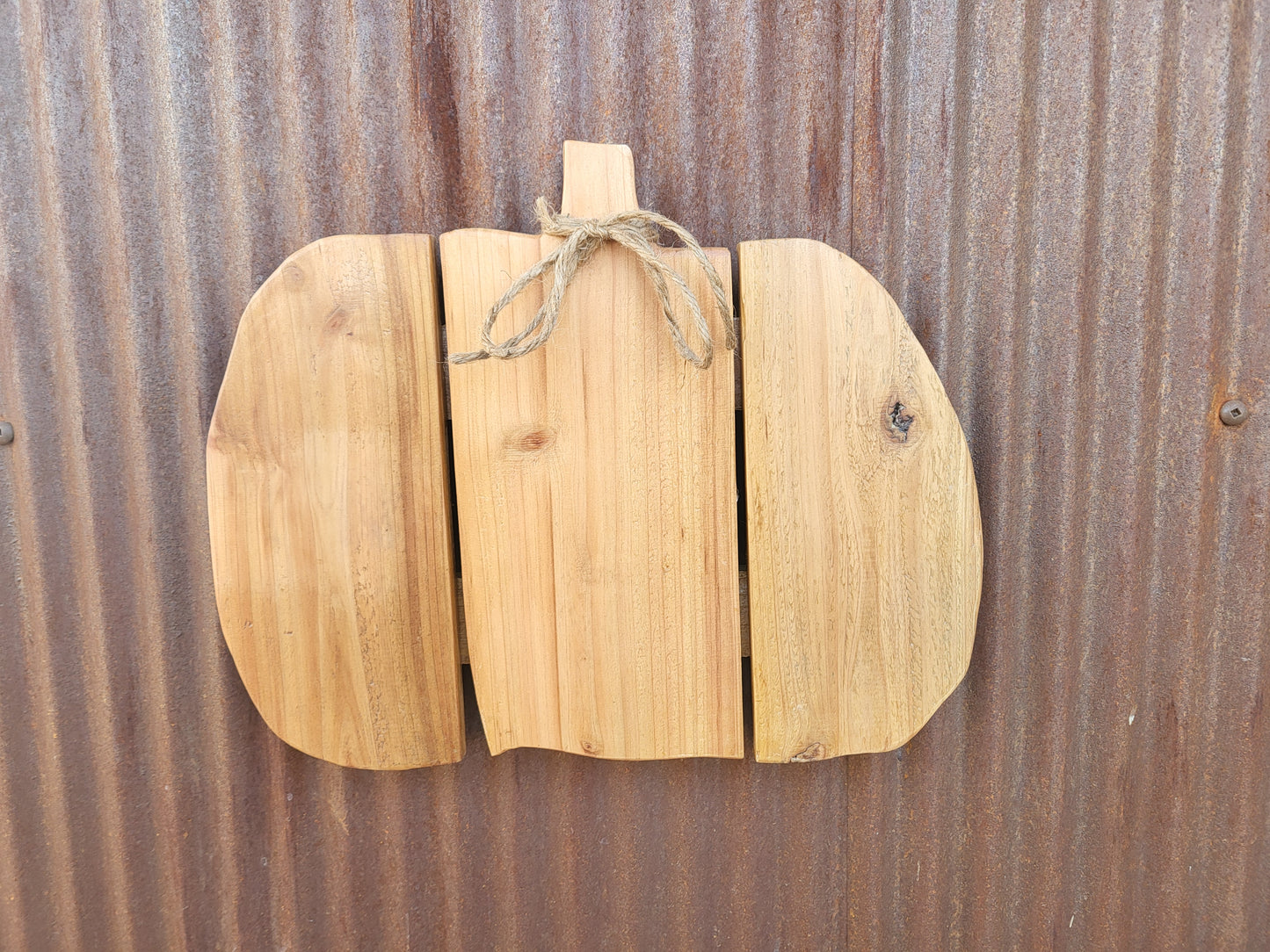 Rustic Hanging Cedar Wood Pumpkin