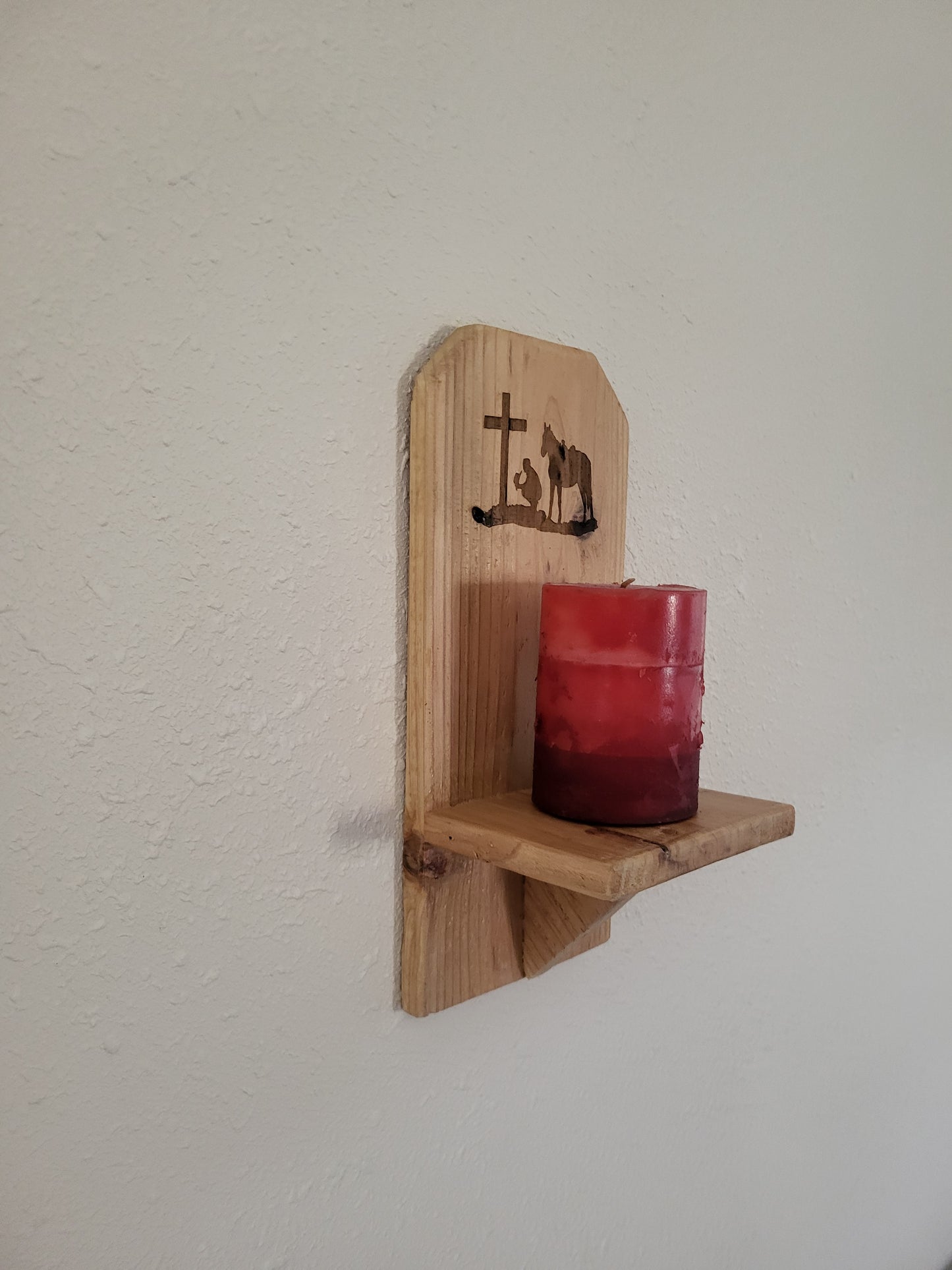 Rustic Cedar Wall Hanging Shelf