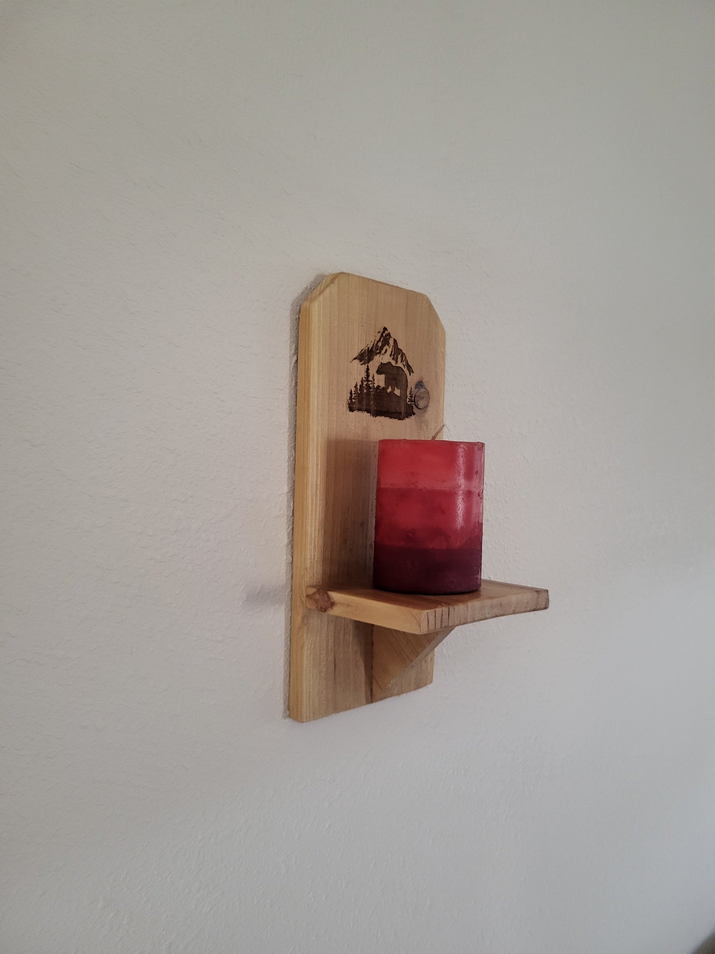 Rustic Cedar Wall Hanging Shelf
