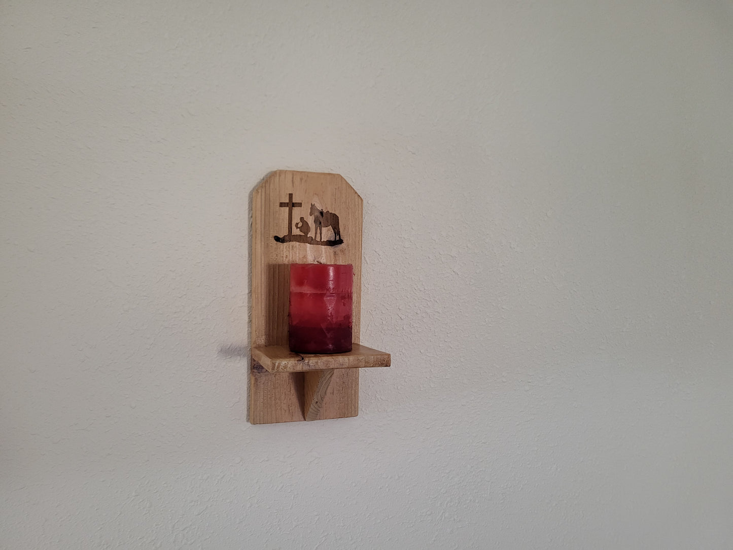 Rustic Cedar Wall Hanging Shelf