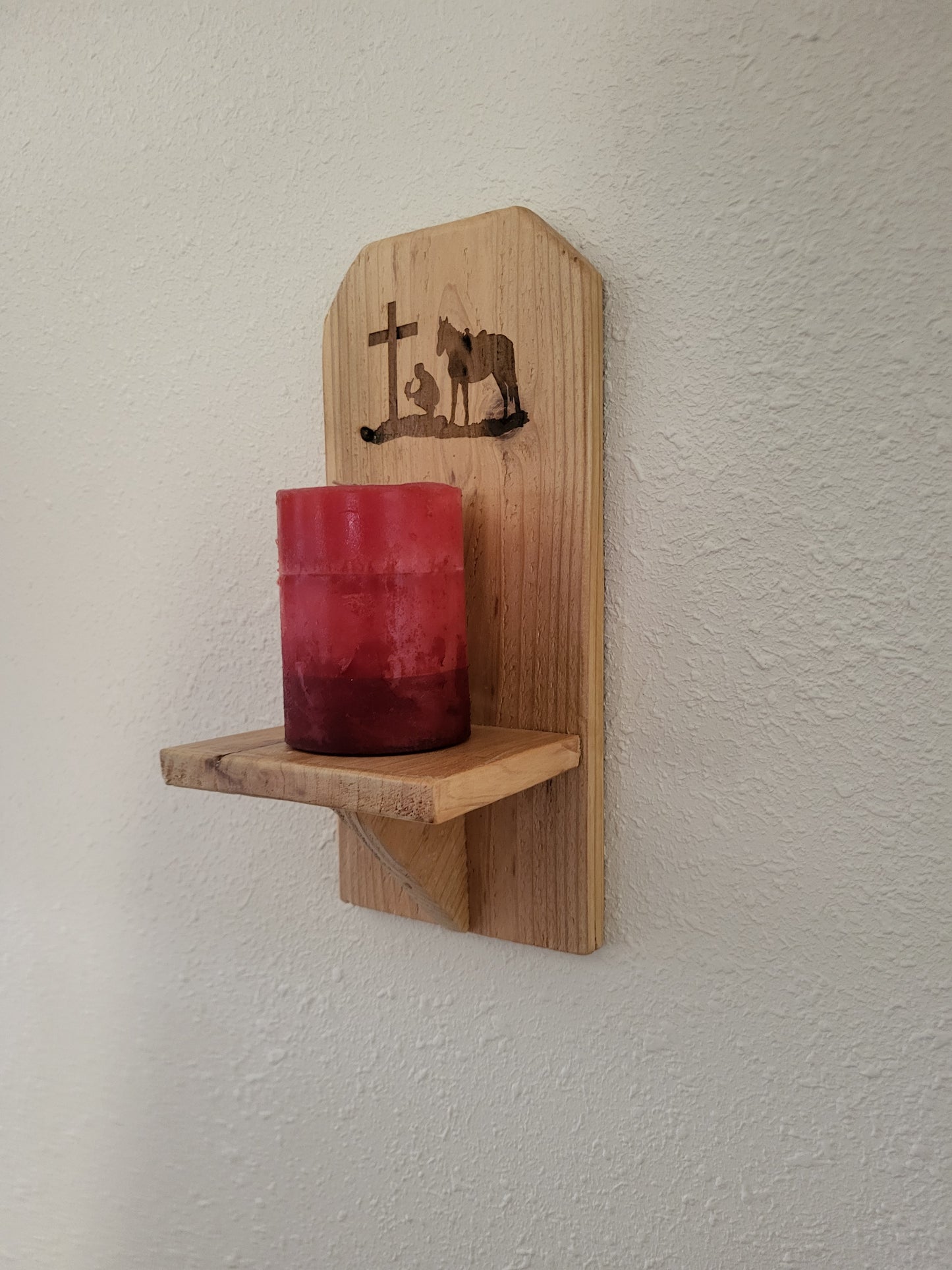 Rustic Cedar Wall Hanging Shelf