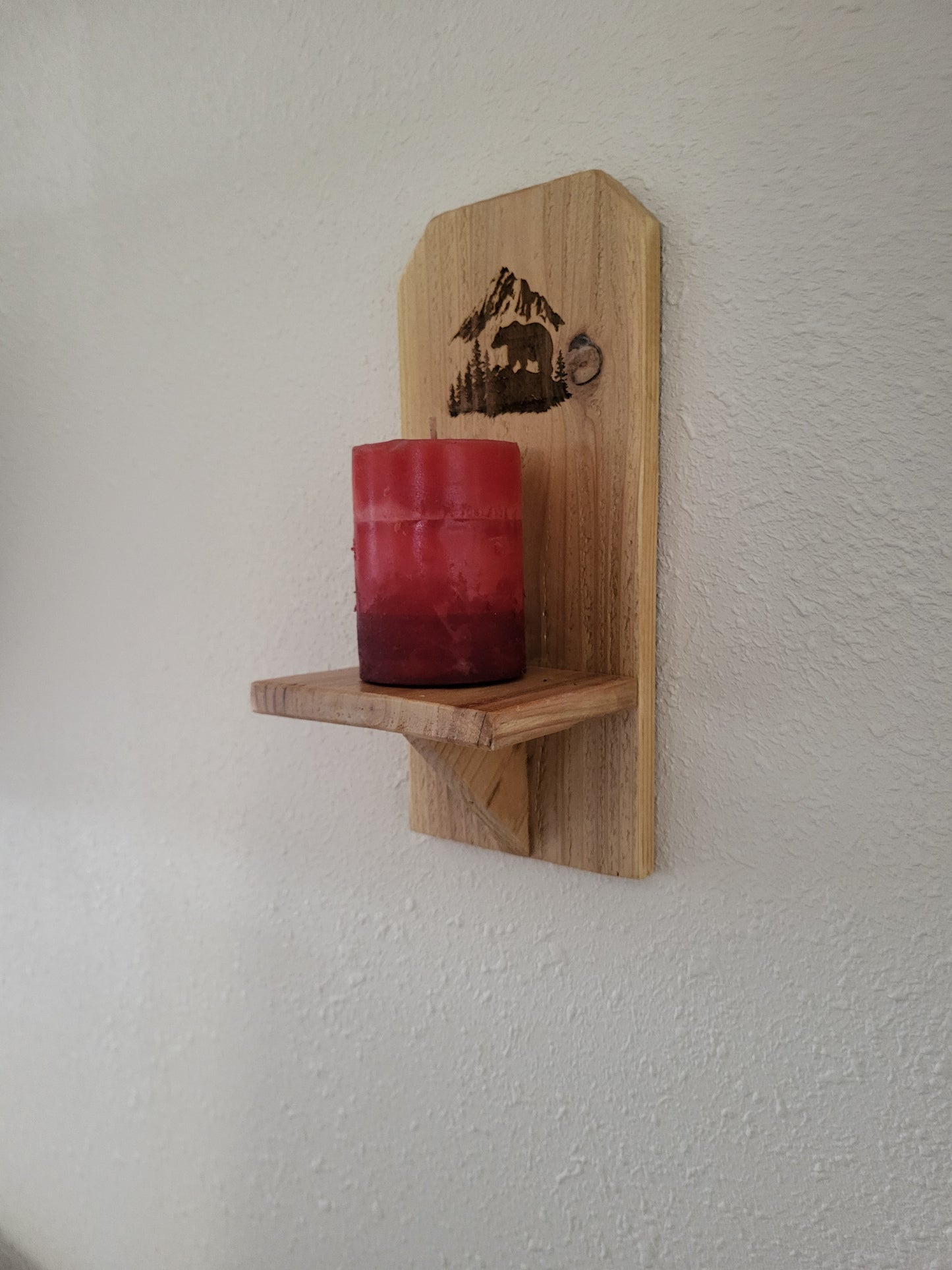 Rustic Cedar Wall Hanging Shelf