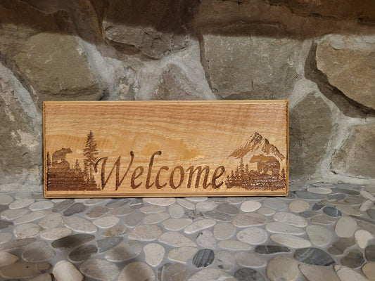 Rustic  circle sawn wood hanging sign